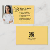 Professional Yellow QR Code Photo Logo 名刺 (正面/裏面)