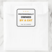 Professionally Owned By A Cat Funny Sticker スクエアシール (バッグ)