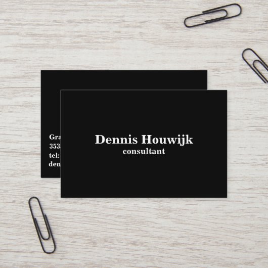 Professioneel zwart wit visitekaartje 名刺 (正面/裏面インサイチュ)