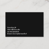 Professioneel zwart wit visitekaartje 名刺 (裏面)