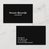 Professioneel zwart wit visitekaartje 名刺 (正面/裏面)