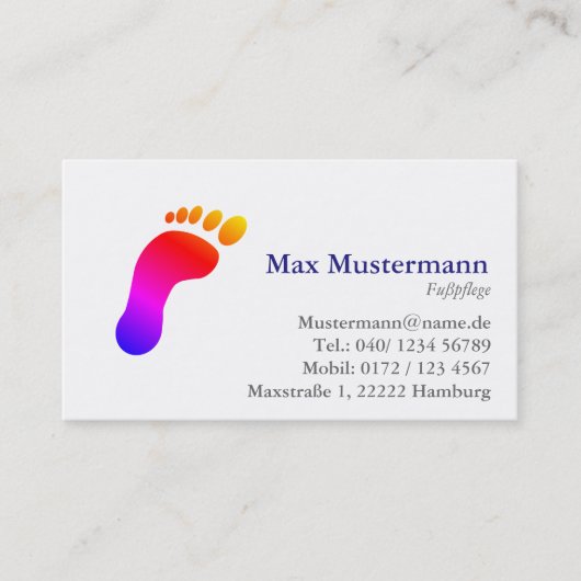 Professionell Fußpflege Visitenkarten 名刺 (正面)