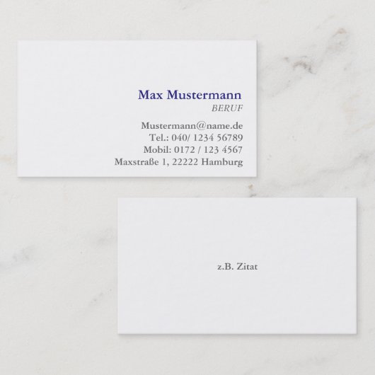 Professionell Visitenkarten 名刺 (正面/裏面)