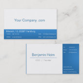 Professionelle Business Visitenkarten Blue White 名刺 (正面/裏面)
