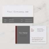 Professionelle Business Visitenkarten Braun/Rot 名刺 (正面/裏面)