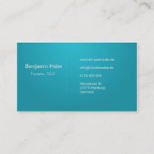 Professionelle Business Visitenkarten Cyan/türkis 名刺 (裏面)