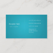 Professionelle Business Visitenkarten cyan/white 名刺 (裏面)