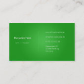 Professionelle Business Visitenkarten Green/white 名刺 (裏面)
