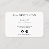 Professionelle Elegante Weiße Visitenkarte 名刺 (裏面)