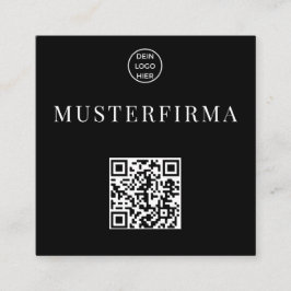 Professionelle Schwarz Weiße QR Code Visitenkarte スクエア名刺