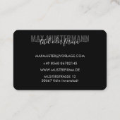 Professionelle Schwarze Visitenkarten Vorlage - Vi 名刺 (裏面)