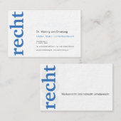 Professionelle Visitenkarten blau weiß 名刺 (正面/裏面)