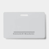 Professioneller Mitarbeiterausweis – Modern バッジ (裏面)