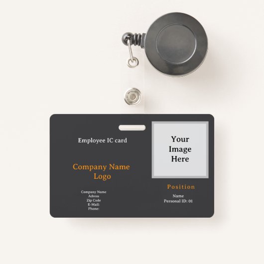 Professioneller Mitarbeiterausweis – Modern バッジ (正面リトラクタブル付き)
