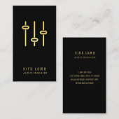 Professionnel Audio Engineer Black And Gold  名刺 (正面/裏面)