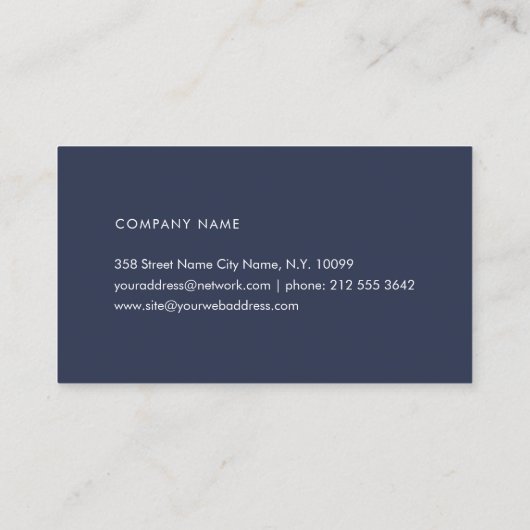 Professionnel Simple Bleu Foncé 名刺 (裏面)