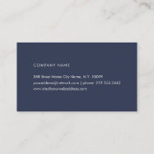 Professionnel Simple Ivoire Bleu Foncé  名刺 (裏面)