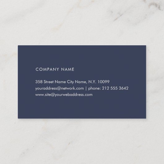 Professionnel Simple Ivoire Bleu Foncé  名刺 (裏面)