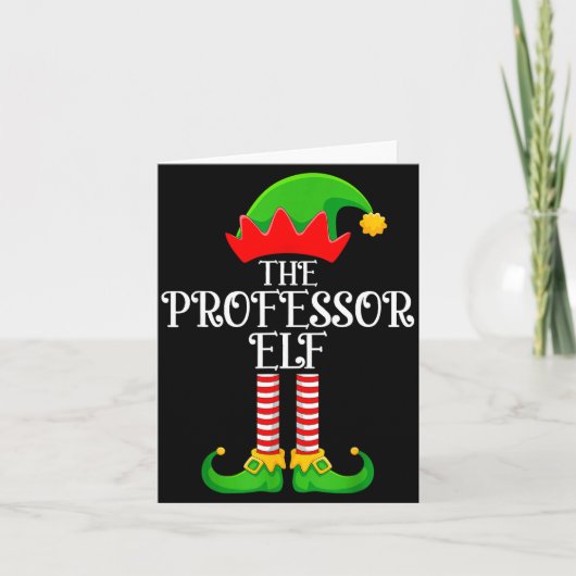 Professor Elf Christmas Family Matching Funny Love カード (正面)