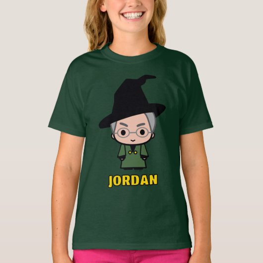 Professor McGonagall Cartoon Character Art Tシャツ (正面)