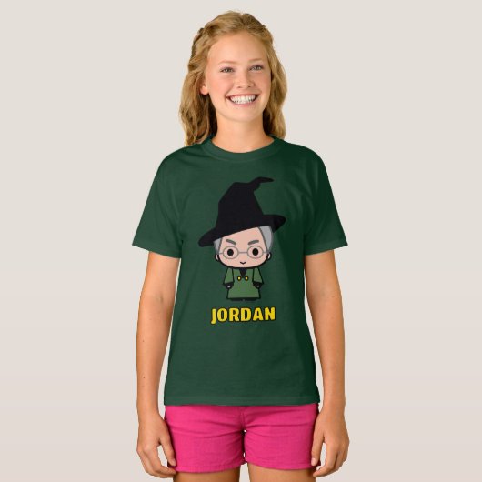 Professor McGonagall Cartoon Character Art Tシャツ (正面フル)