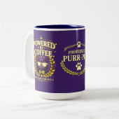 Professor Purr-Ple™ – コーヒーが燃料 ツートーンマグカップ (正面左)