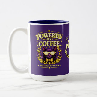 Professor Purr-Ple™ – コーヒーが燃料 ツートーンマグカップ