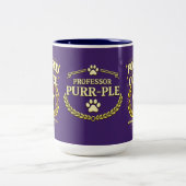 Professor Purr-Ple™ – コーヒーが燃料 ツートーンマグカップ (中央)