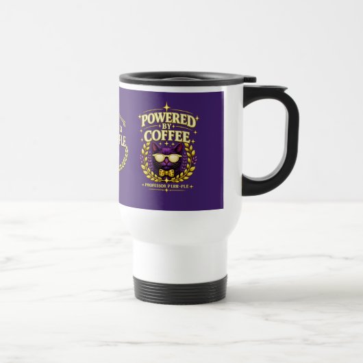 Professor Purr-Ple™ – コーヒーが燃料 トラベルマグ (右)