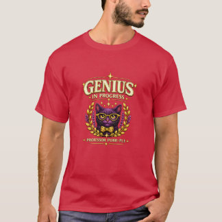 Professor Purr-Ple™ – 天才進化中 Tシャツ