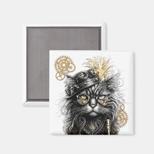 Professor Sprocket-Paws  The Funky Steampunk Cat  マグネット (正面/裏面)