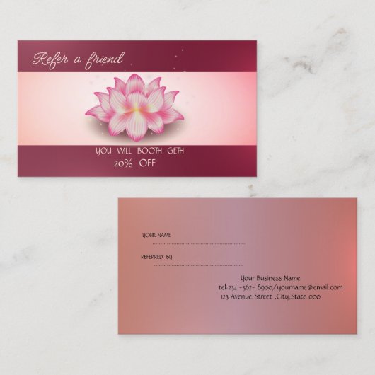 Proffesional Elegant Lotus Referral Card 紹介カード (正面/裏面)