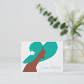 Profile Card Green Decoの女性 名刺 (スタンド正面)