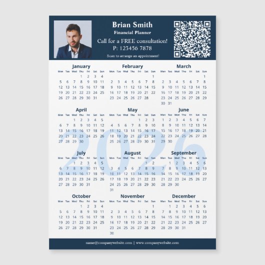 Profile Financial Planner 2026 Calendar Magnet (正面)