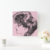 Profile Of A Gibson Girl, 1903 スクエア壁時計 (ホーム)