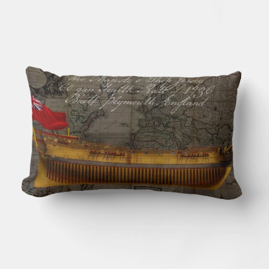 Profile Painting of Ship Jersey ランバークッション (正面)