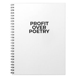Profit Over Poetry Minimalist Professional  ノートブック