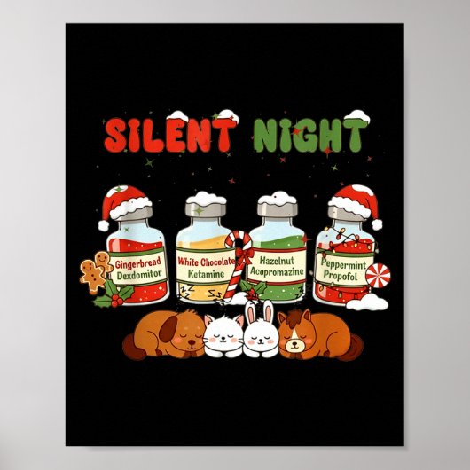 Profol Silent Night Funny Vet Tech Christmas  ポスター (正面)