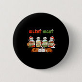 Profol Silent Night Funny Vet Tech Christmas  缶バッジ (正面)