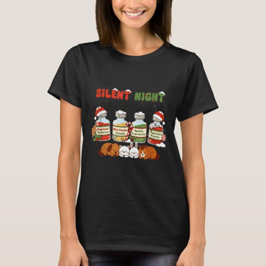 Profol Silent Night Funny Vet Tech Christmas  Tシャツ (正面)