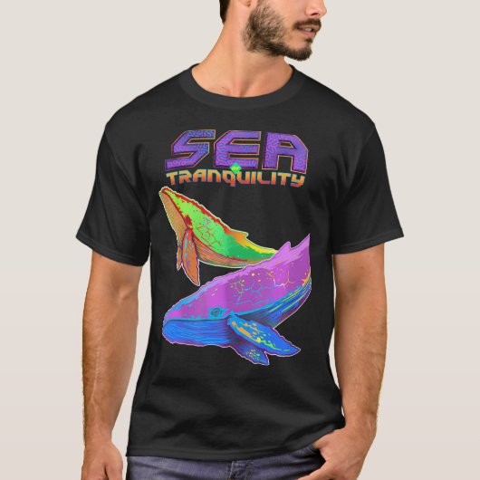 Progロック音楽宇宙クジラレトログラフィック大人 Tシャツ (正面)