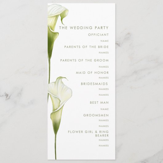 Program for a modern wedding. プログラム (裏面)