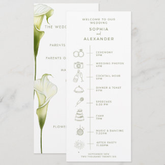 Program for a modern wedding. プログラム