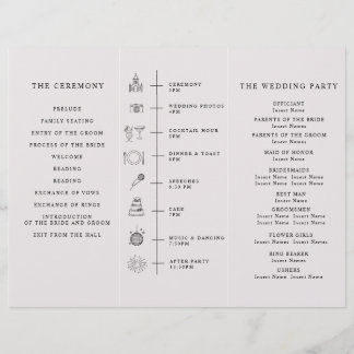 Program Minimalist Timeline for a Modern Wedding. チラシ