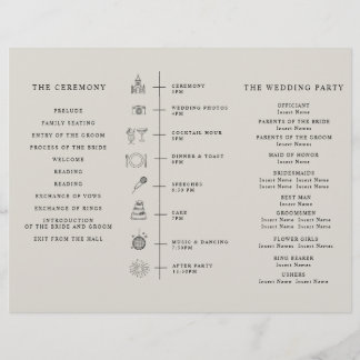 Program Minimalist Timeline for a Modern Wedding. チラシ