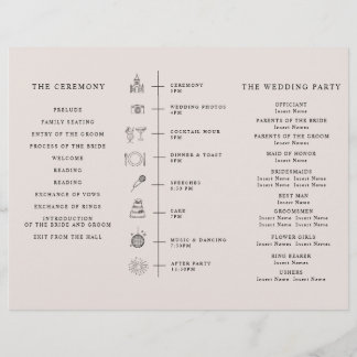 Program Minimalist Timeline for a Modern Wedding. チラシ