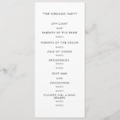 Program Modern Wedding. プログラム (裏面)