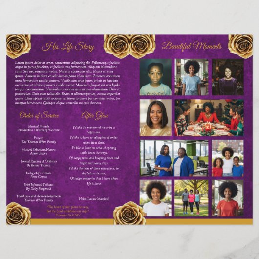 Programa Celebración de la Vida de Oro y Purpura (裏面)