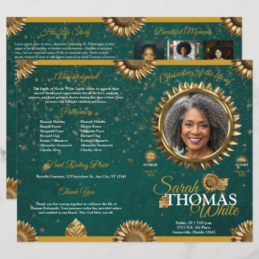 Programa Celebración de la Vida de Oro y Verde (正面/裏面)