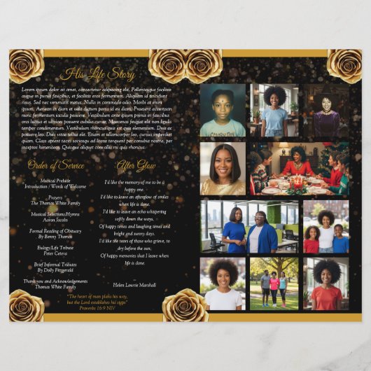 Programa de Celebración de la Vida de Oro y Negro (裏面)